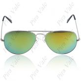 OCULOS AVIADOR AMARELO PRATEADO