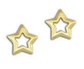 BRINCO FOLHEADO A OURO EM FORMA DE ESTRELA VAZADA