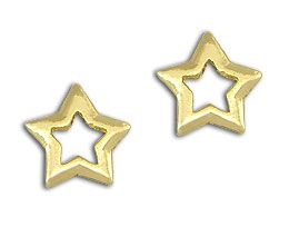 BRINCO FOLHEADO A OURO EM FORMA DE ESTRELA VAZADA